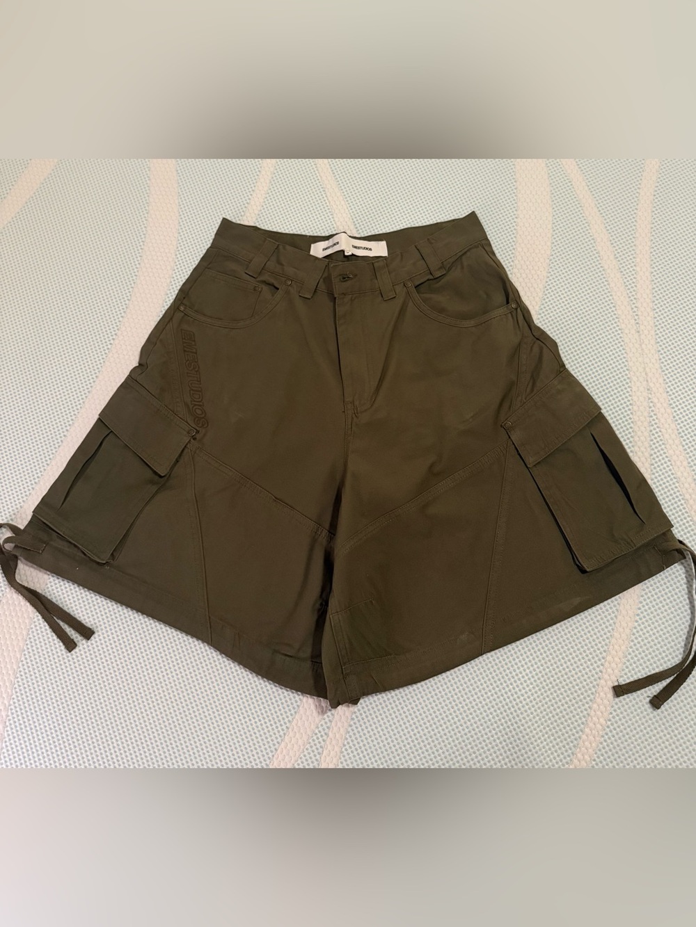 Olive Green Cargo Shorts - Men's